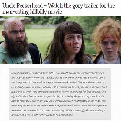 Uncle Peckerhead – Watch the gory trailer for the man-eating hillbilly movie